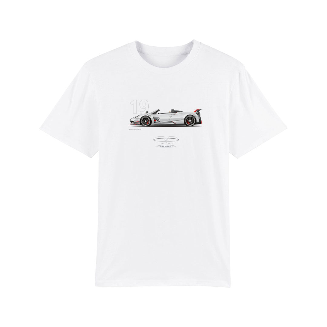 T-Shirt Huayra Roadster BC Weiß - 25. Jahrestag