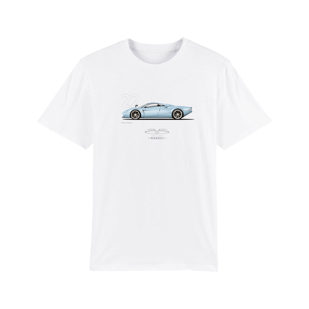 T-Shirt Huayra Codalunga Weiß – 25. Jahrestag
