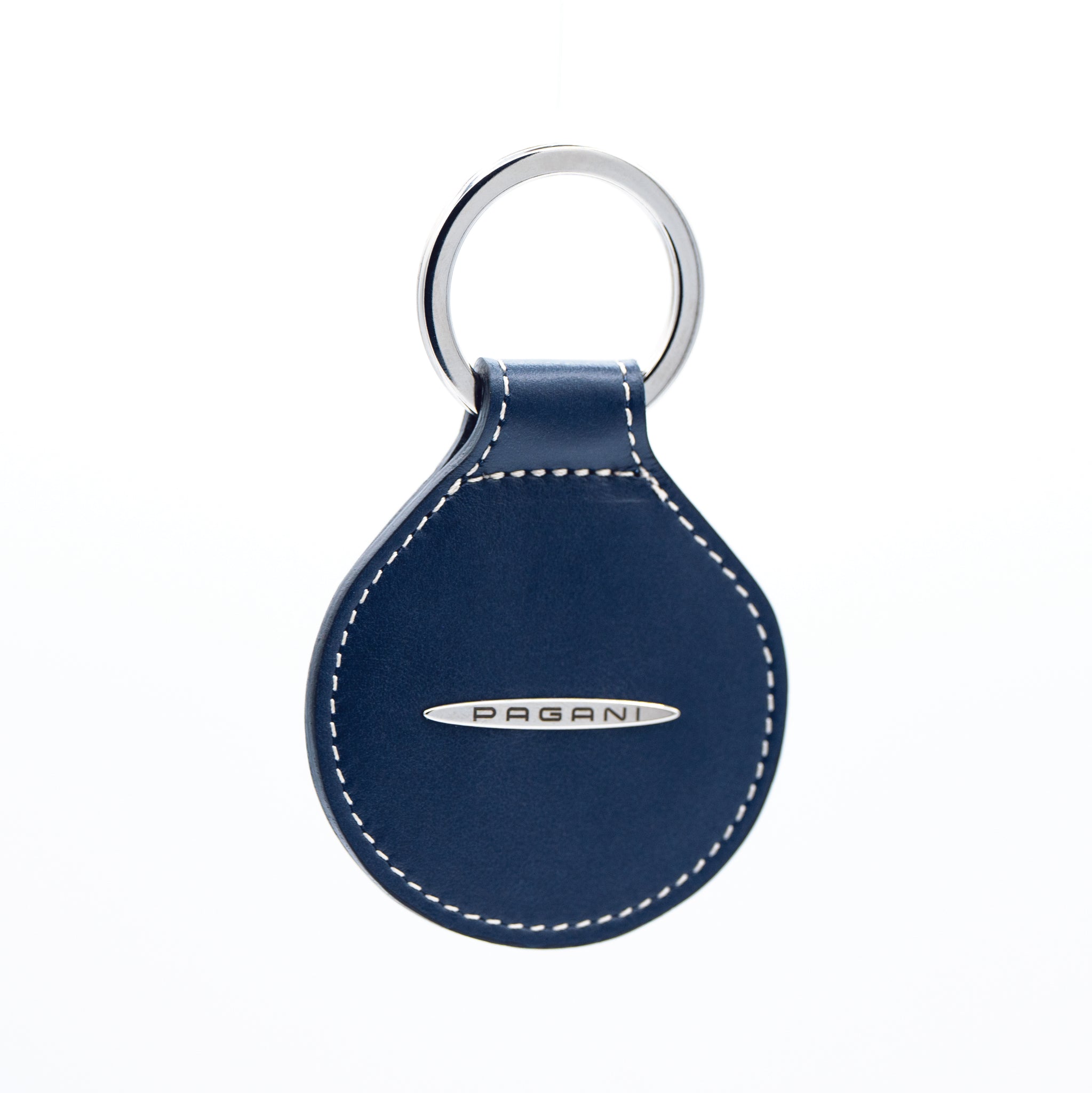 Leather key ring Navy