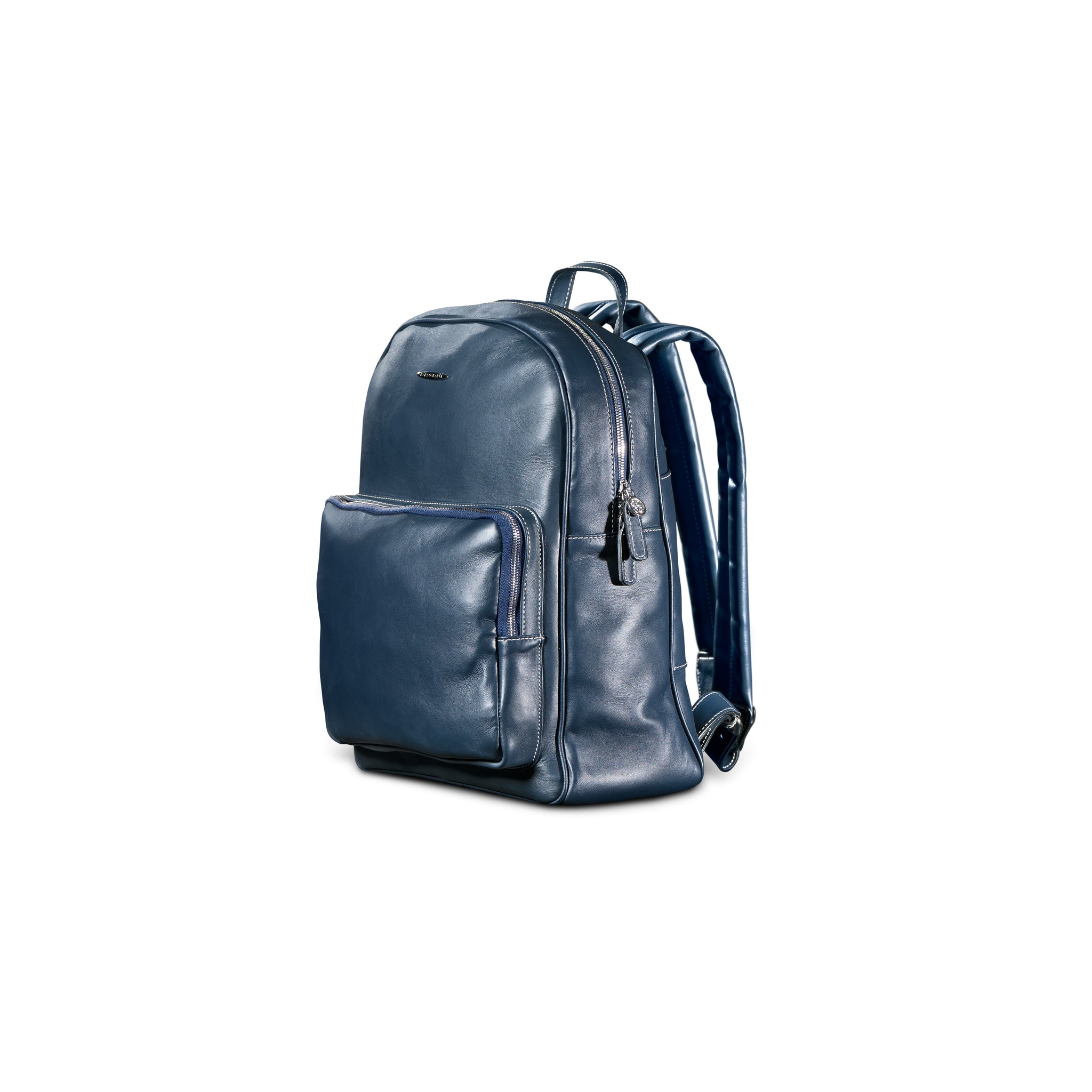 Rucksack aus Leder Marineblau