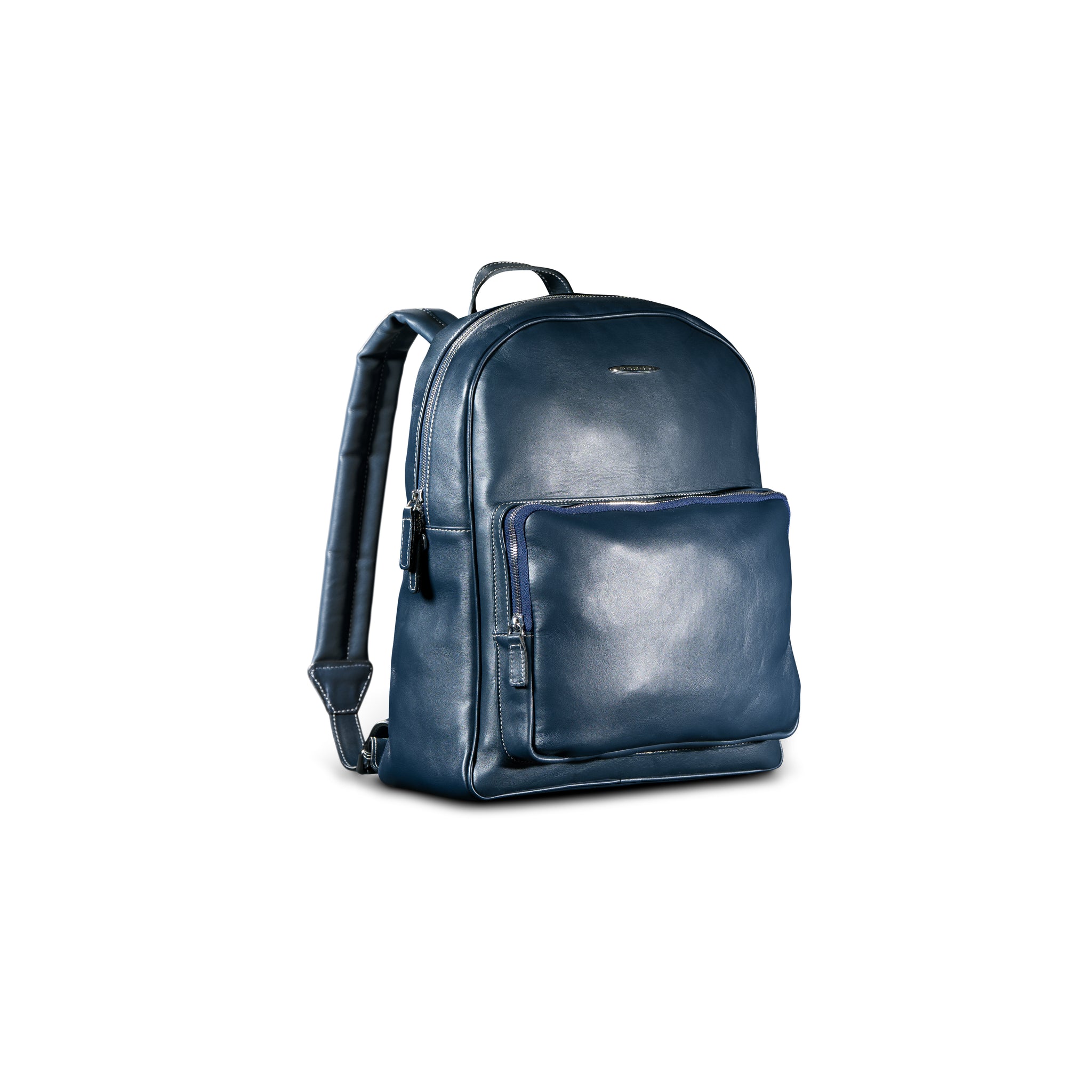 Rucksack aus Leder Marineblau