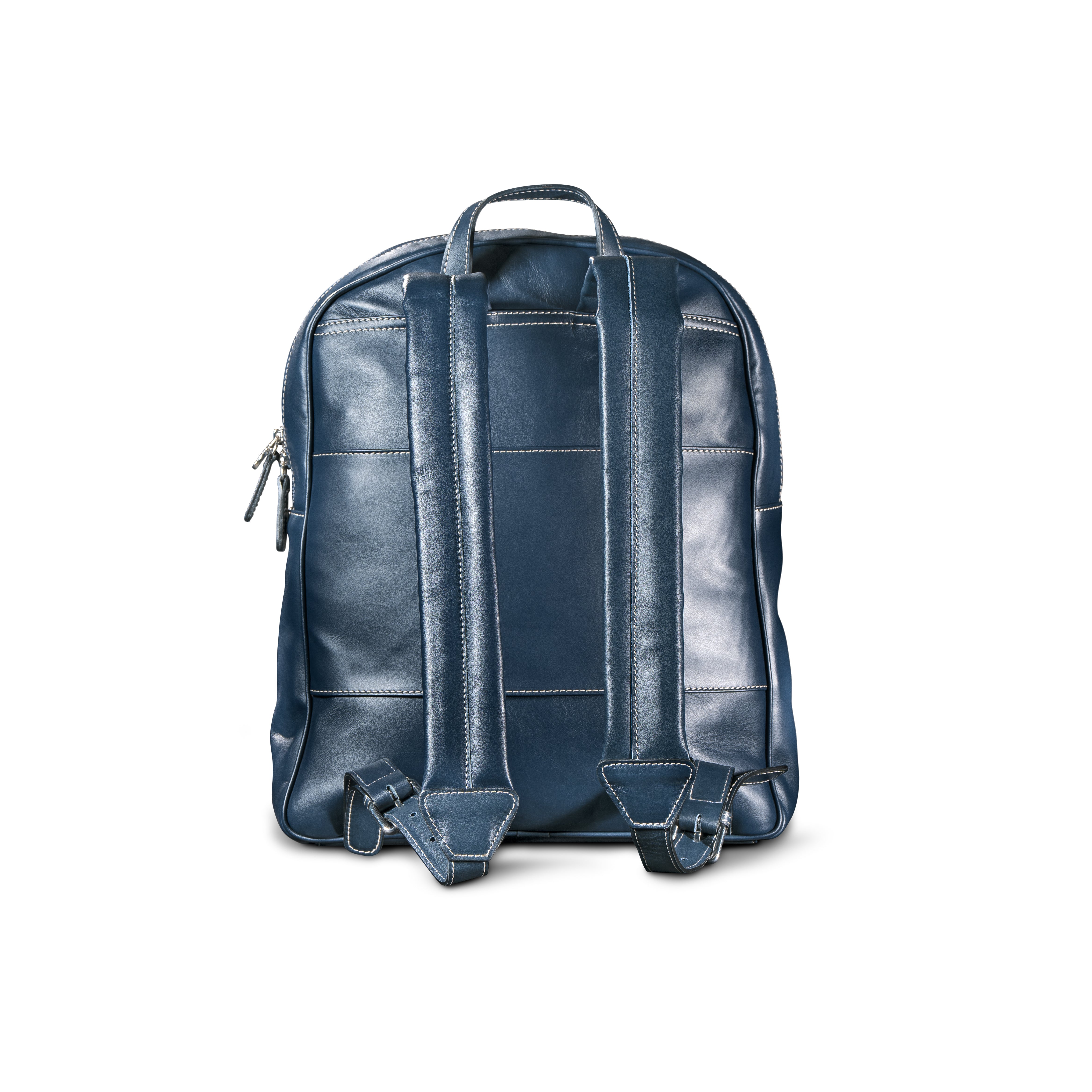blue one handle backpack leather vintageparis Leather Backpack Navy – Pagani Store