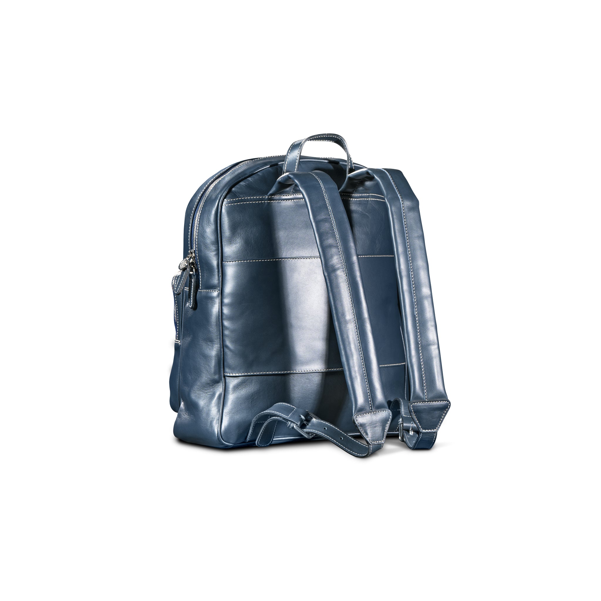 Rucksack aus Leder Marineblau