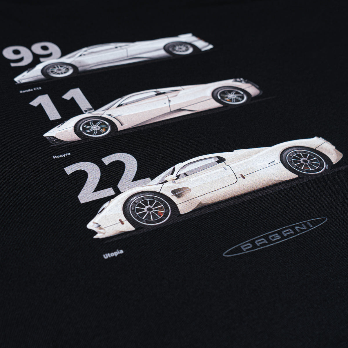 T-shirt Zonda / Huayra / Utopia Noir