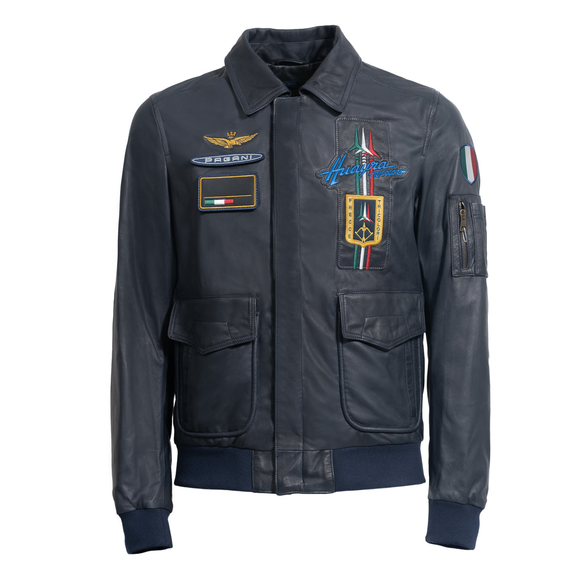 Leather Bomber Jacket | Huayra Tricolore Capsule