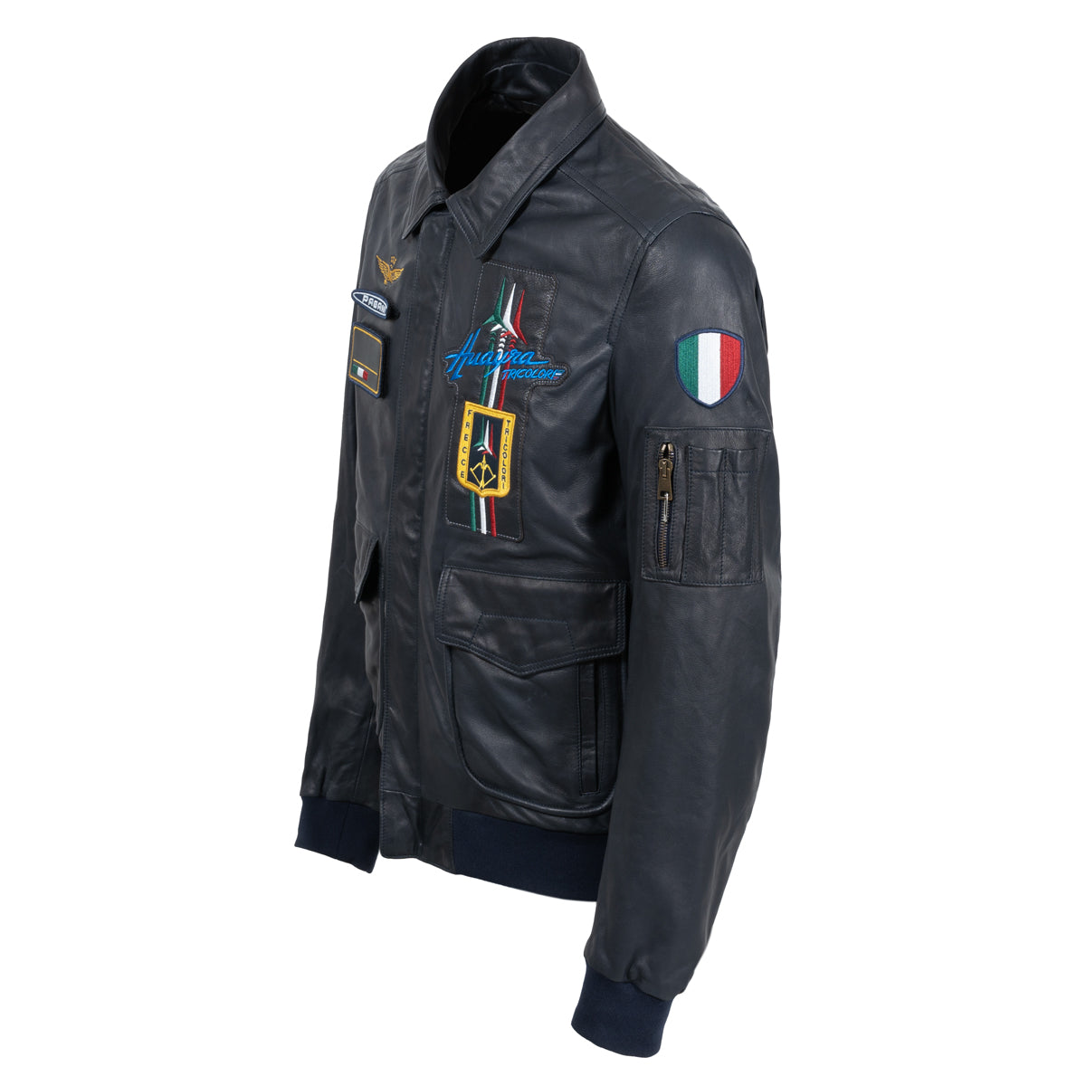 Giacca Bomber Giubbotto In Pelle Aeronautica Militare Frecce