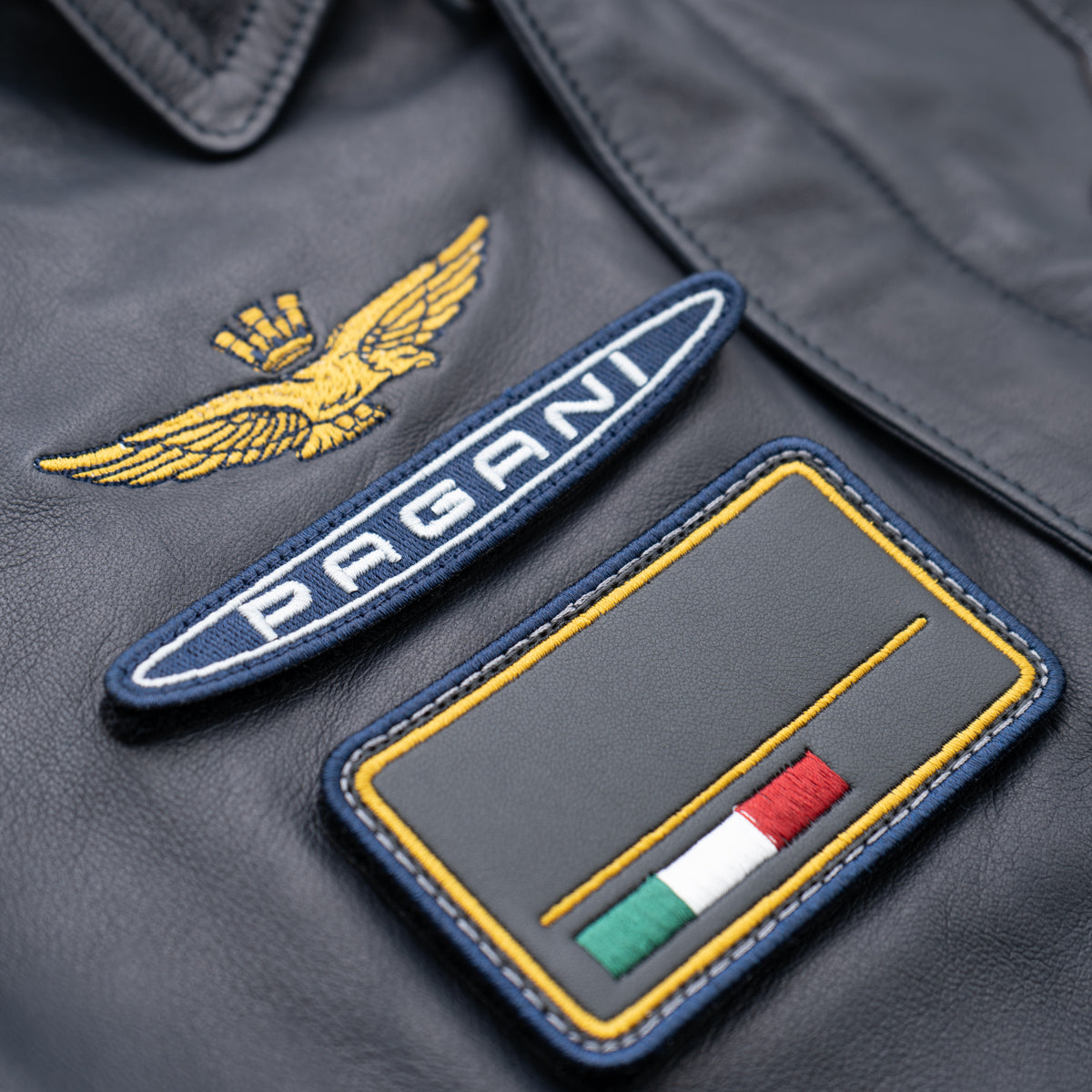 Leather Bomber Jacket | Huayra Tricolore Capsule