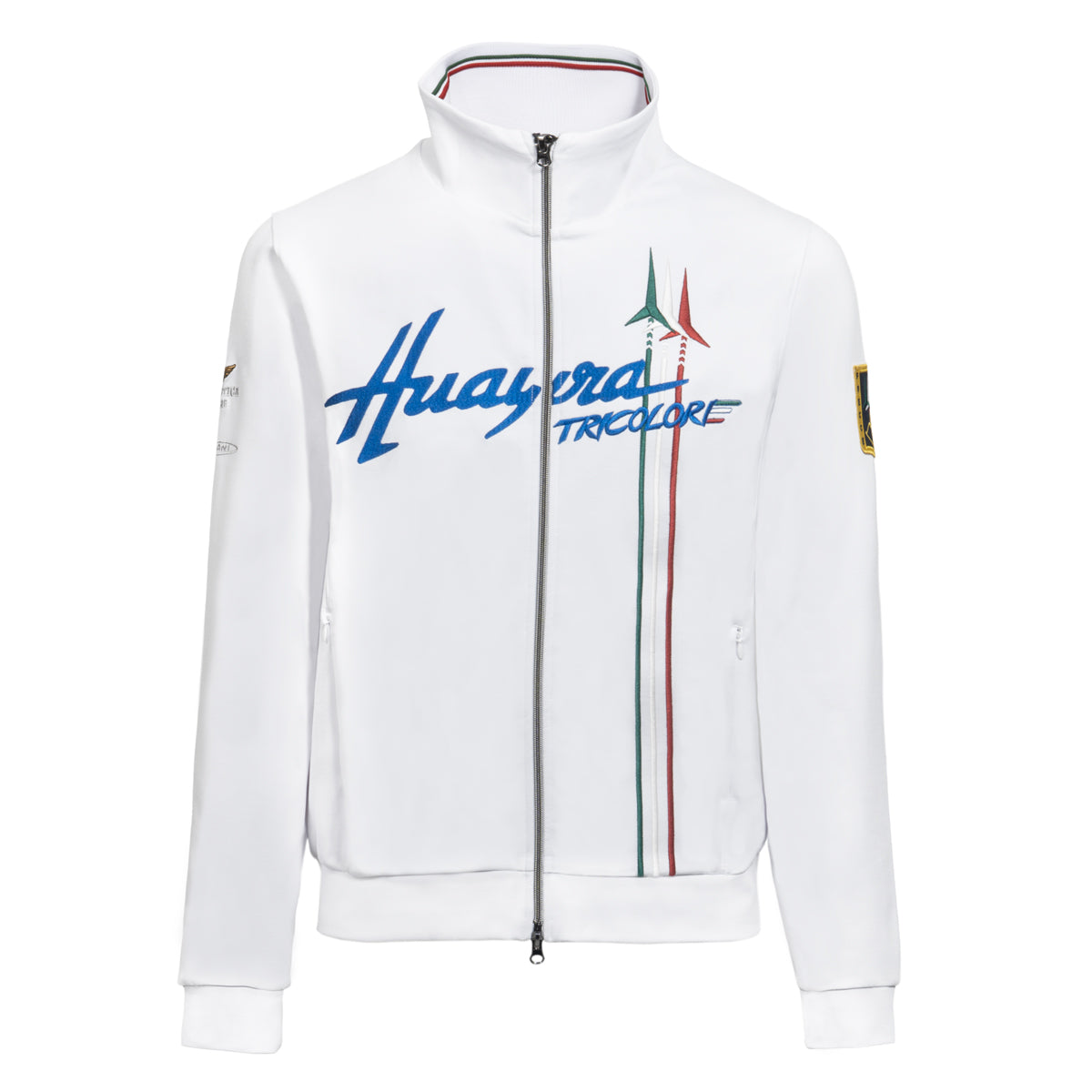 Weisses Herrensweatshirt Mit Durchgehendem Reissverschluss | Huayra Tricolore Capsule