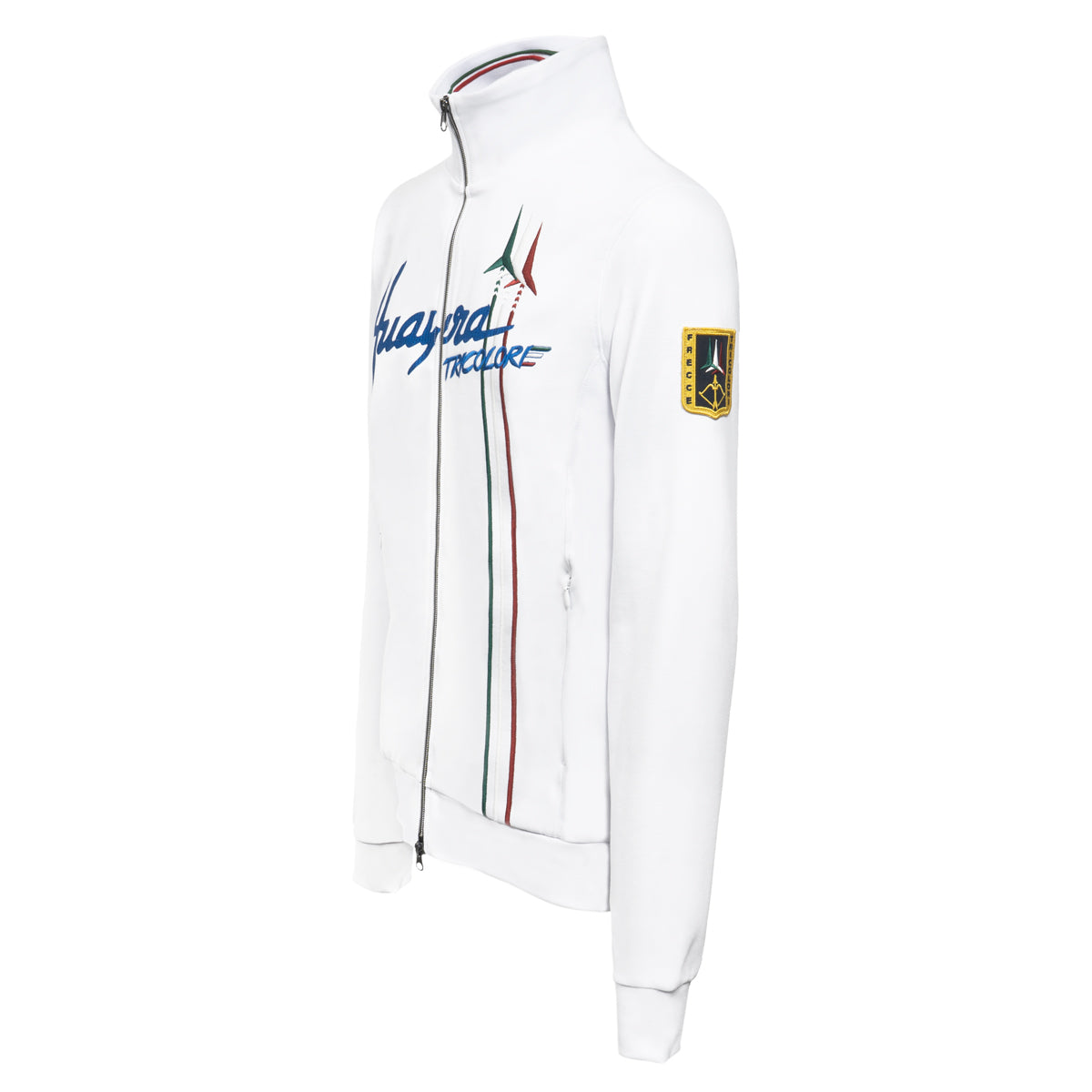 Men's White Full Zip Sweatshirt  | Huayra Tricolore Capsule