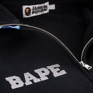 Herren-Kapuzensweatshirt mit durchgehendem Reißverschluss, schwarz | Bape Collection