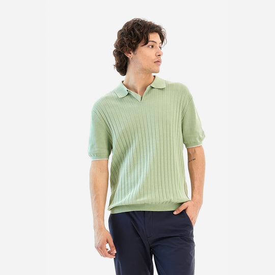 Polo tricot para hombre verde
