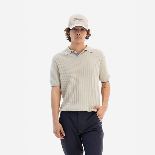 Polo tricot para hombre beige