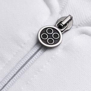 Damen-Basic-Sweatshirt Mit Durchgehendem Reissverschluss Schwarz weiß | Team Collection