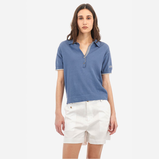 Polo tricot para mujer azul claro