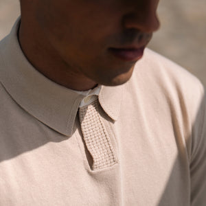 Polo Tricot Crema Para Hombre | Utopia Capsule by La Martina