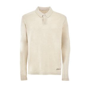 Men’s Cream Long-Sleeve Polo Shirt | Utopia Capsule by La Martina