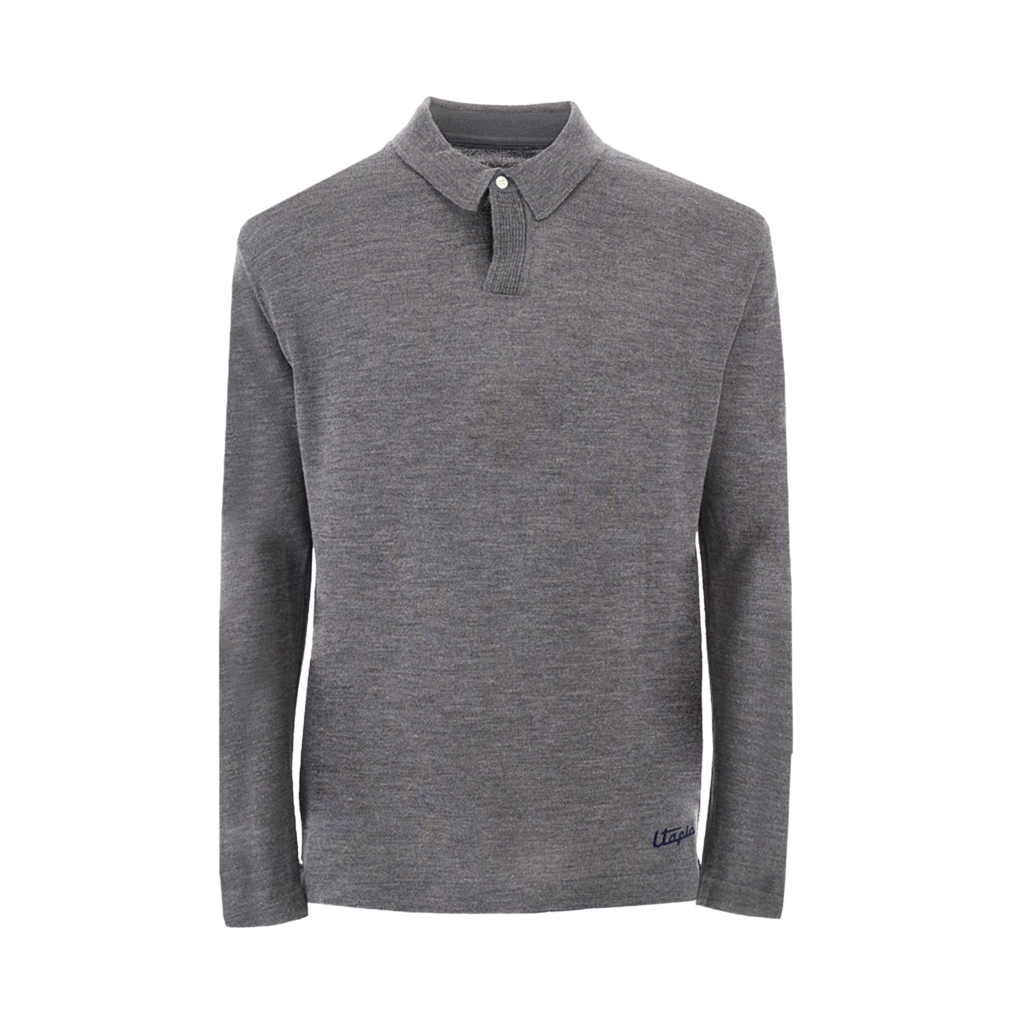 Men’s Dark Gray Long-Sleeve Polo Shirt | Utopia Capsule by La Martina