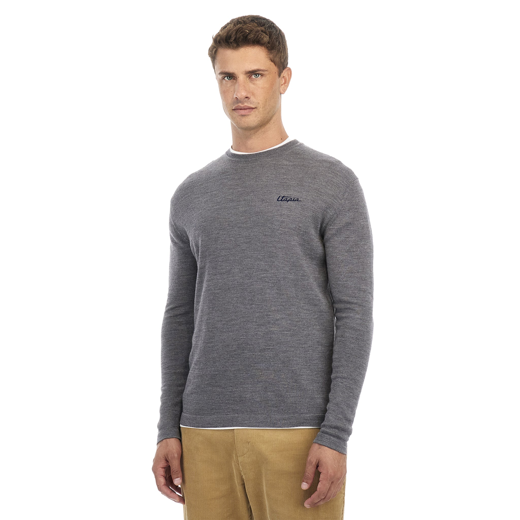 Dark Gray Wool Crew-Neck Sweater | Utopia Capsule by La Martina