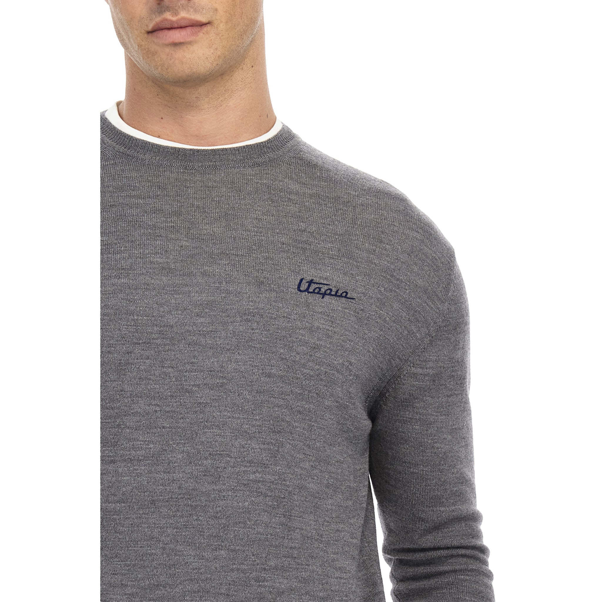 Pull Col Rond en Laine Gris Foncé | Utopia Capsule by La Martina