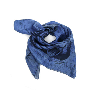 Blue 100% silk scarf