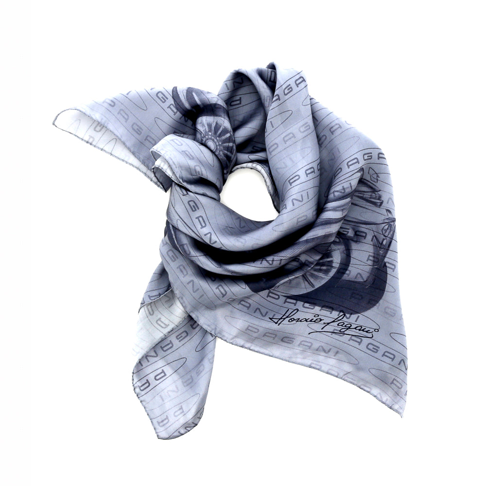 Silver 100% silk scarf