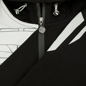 Herren-Kapuzensweatshirt mit durchgehendem Reißverschluss, schwarz | Huayra BC Collection
