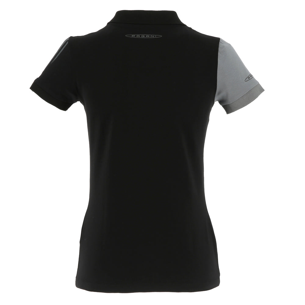 Damen-Polohemd aus Jersey-Baumwolle, schwarz | Huayra BC Collection