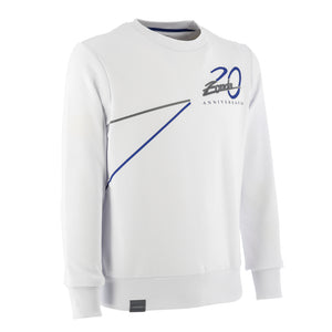 Men's white Anniversary round neck sweatshirt | Zonda 20th Anniversary