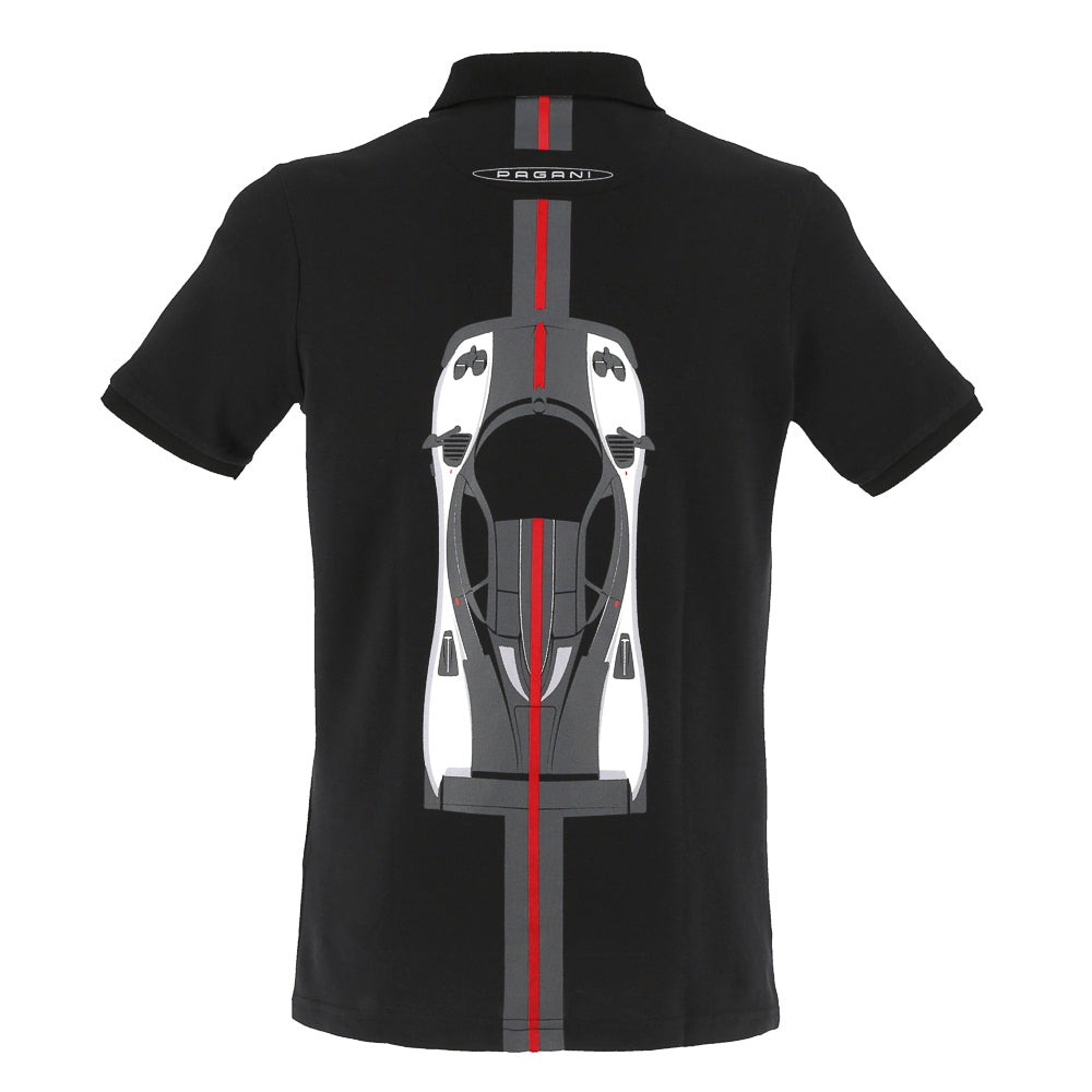 Men's black Zonda Cinque polo shirt | Zonda 20th Anniversary
