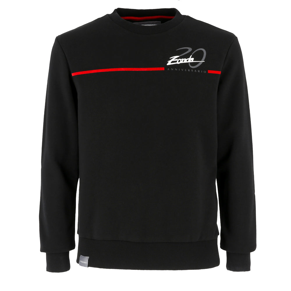 Herren-Sweatshirt mit Rundhalsausschnitt Zonda Cinque, schwarz | Zonda 20° Anniversario