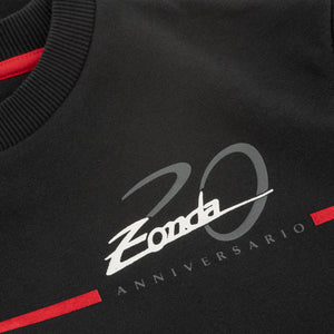 Sweat-shirt noir col rond Zonda Cinque pour homme | 20e anniversaire de la Zonda