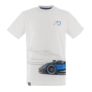 Camiseta Zonda HP Barchetta blanca para hombre | 20° aniversario del Zonda