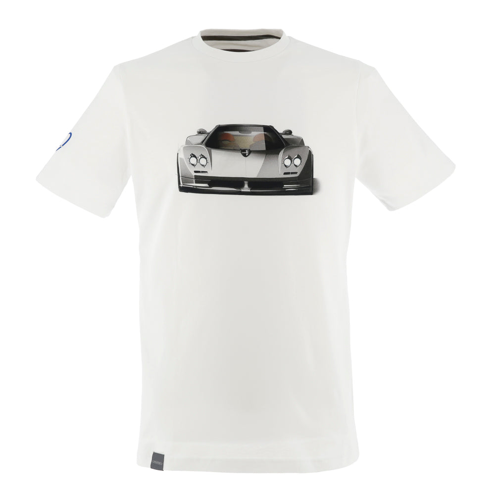 T-shirt Zonda fronte-retro bianca uomo | Zonda 20° Anniversario 