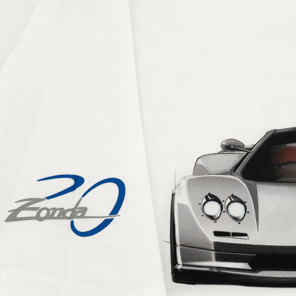 Men's white Zonda front/back T-shirt | Zonda 20th Anniversary