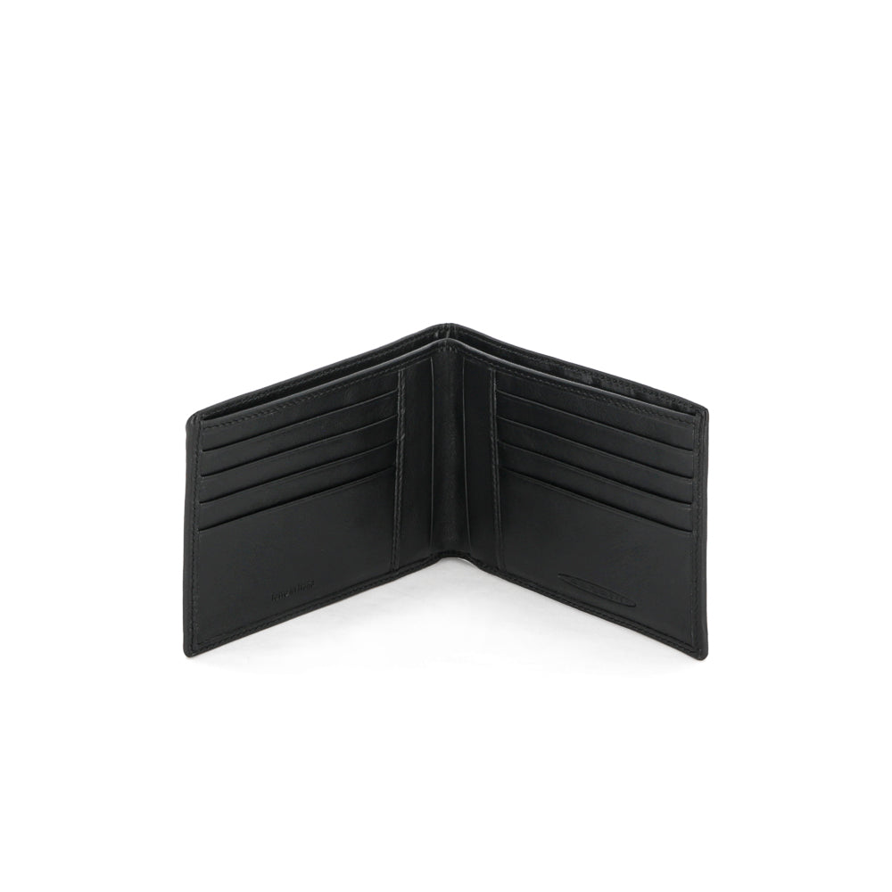 Men's leather wallet with black carbon fiber inserts | Aznom