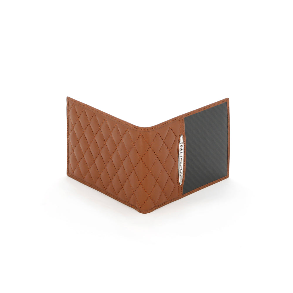 Mens' leather wallet with carbon fiber inserts | Aznom