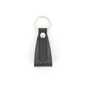 Porte-clés en cuir avec inserts en carbone noir | Aznom