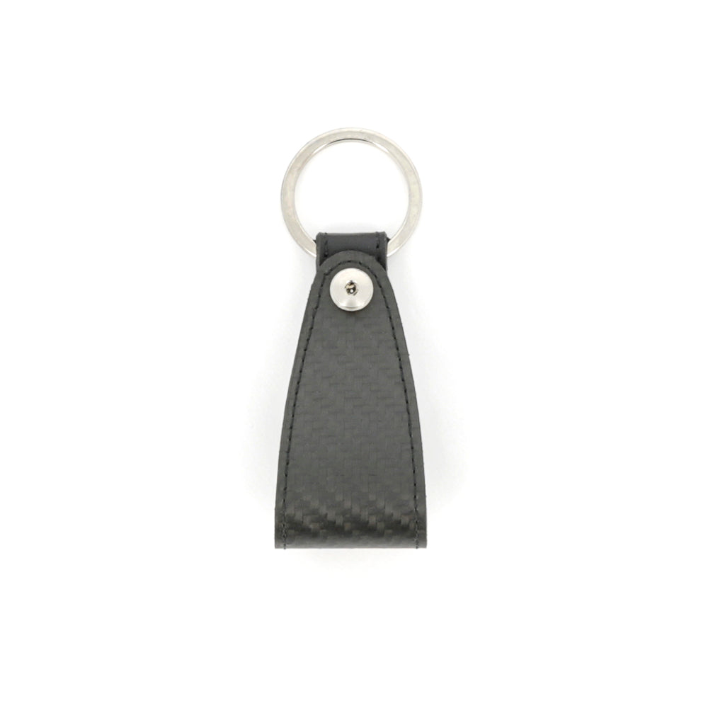 Porte-clés en cuir avec inserts en carbone noir | Aznom