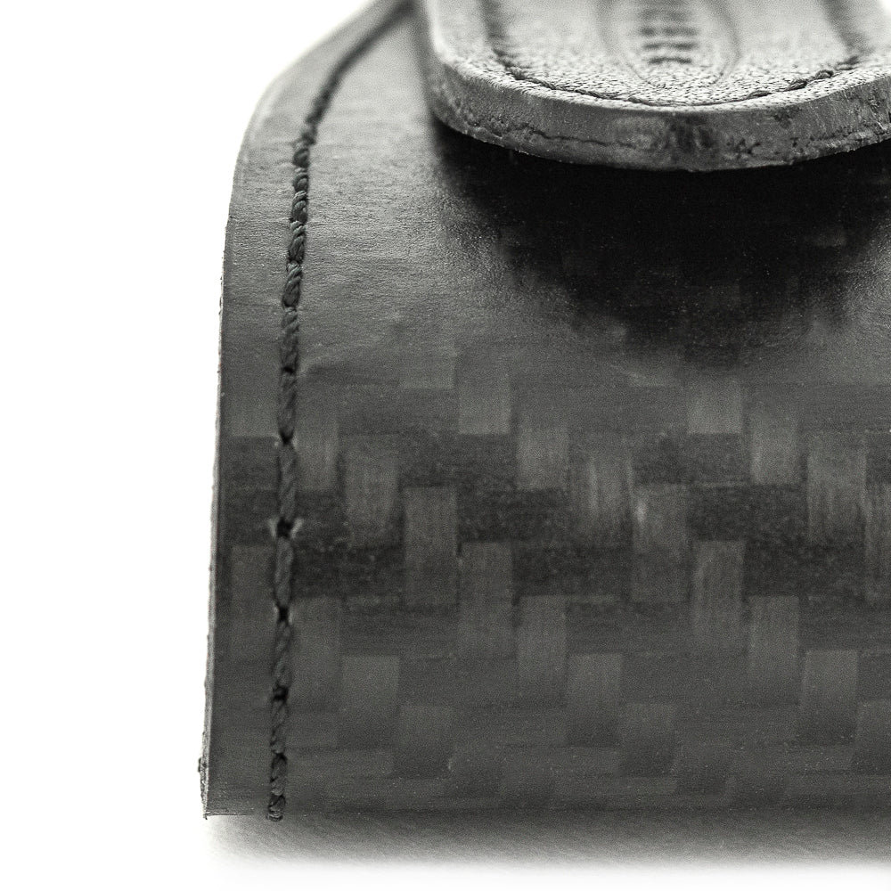Leather key ring with black carbon fiber inserts kit | Aznom