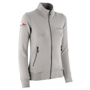 Sweat-shirt gris clair zippé pour femme | Collection Pagani Team