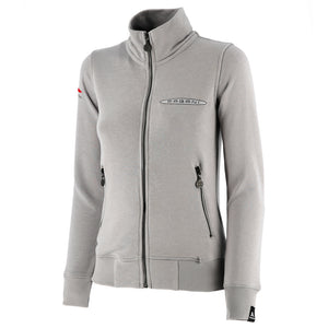 Sweat-shirt gris clair zippé pour femme | Collection Pagani Team