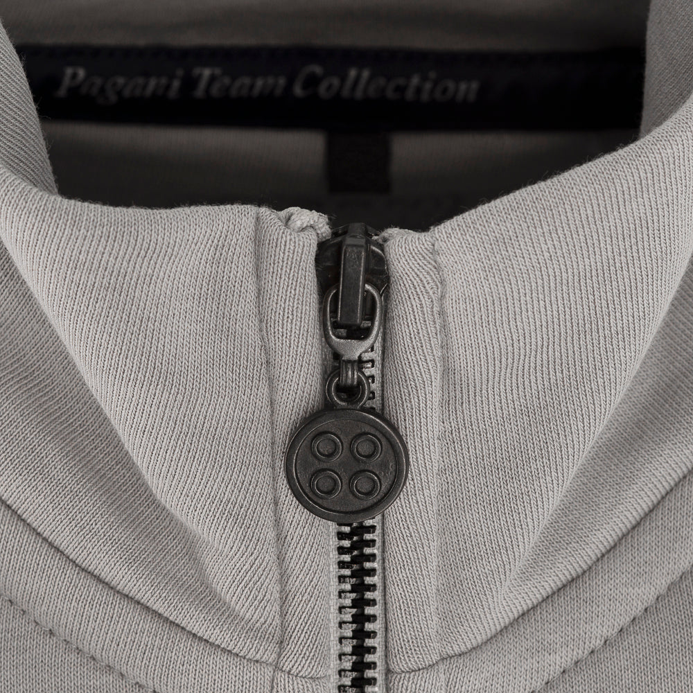 Damen-Sweatshirt mit durchgehendem Reißverschluss, hellgrau | Pagani Team Collection