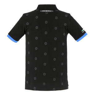 Men's black all over logo polo shirt | Pagani Team Collection