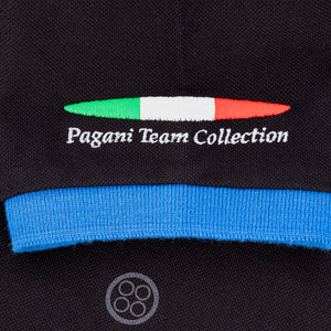 Men's black all over logo polo shirt | Pagani Team Collection