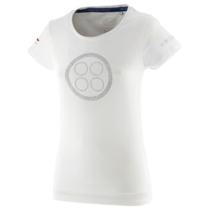 Women's glitter logo T-shirt white | Pagani Team Collection