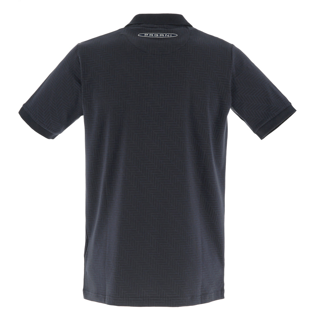 Men's blue all over logo polo shirt | Huayra Roadster Collection