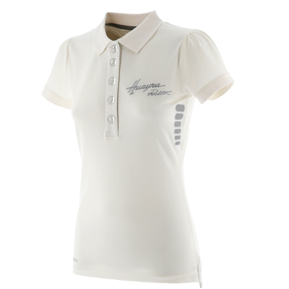 Women's white polo shirt with inserts | Huayra Roadster Collection