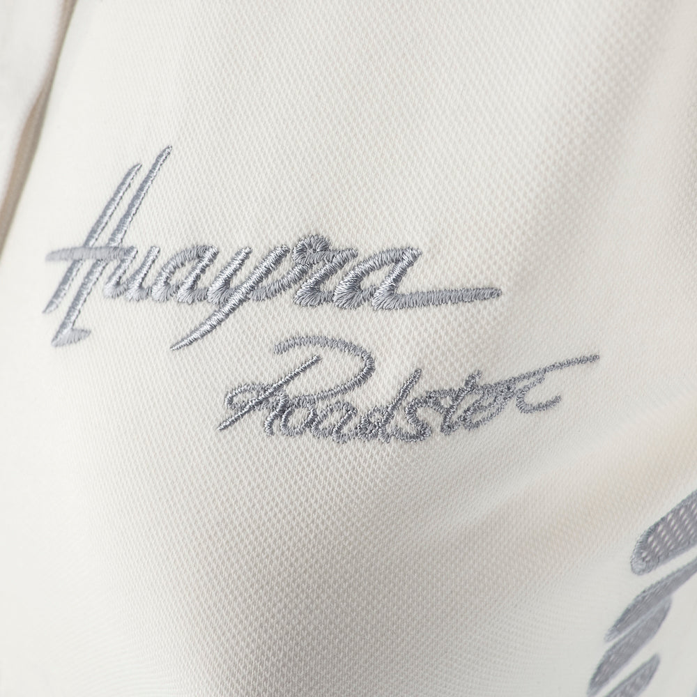 Polo blanco con inserciones para mujer | Colección Huayra Roadster
