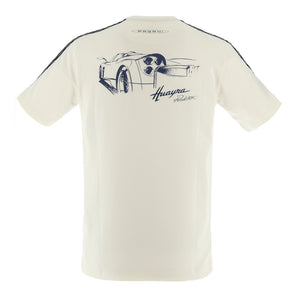 Camiseta blanca con logotipo en 3D para hombre | Colección Huayra Roadster
