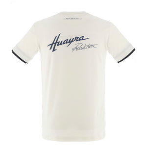 Herren-T-Shirt mit Flockdruck, weiß | Huayra Roadster Collection